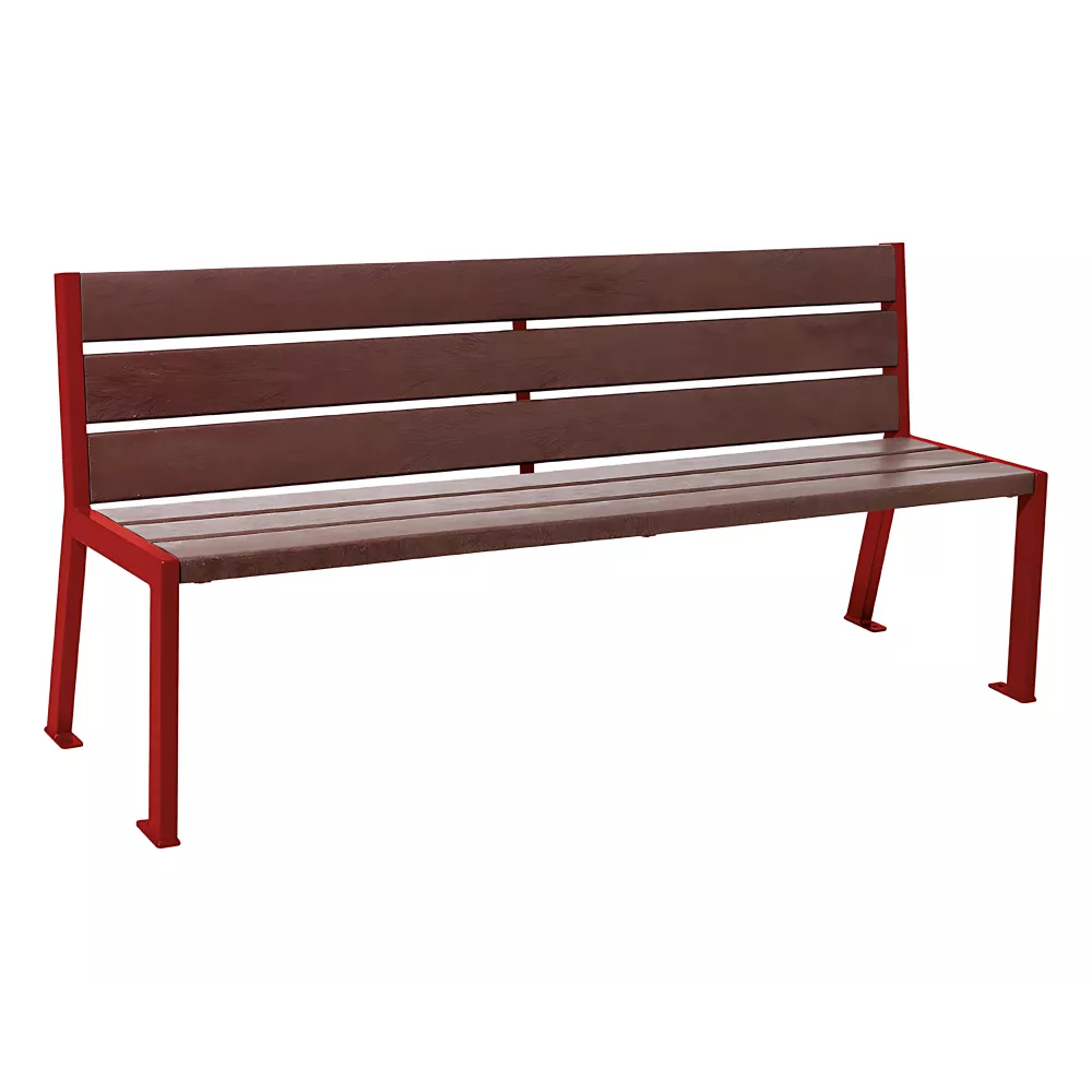 Banc plastique recyclé et acier Silaos® 6 lames PROCITY