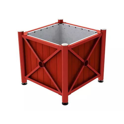 Bac à palmier acier et bois Province Inox brossé PROCITY