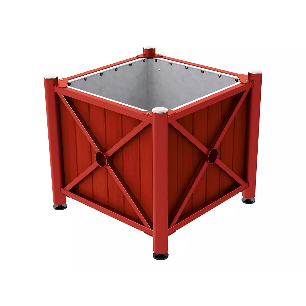 Bac à palmier acier et bois Province Inox brossé PROCITY