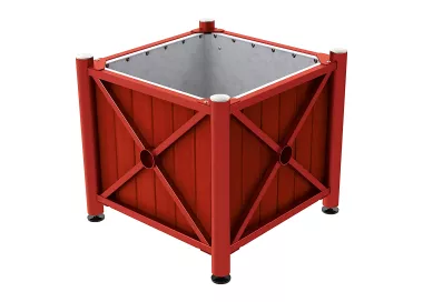 Bac à palmier acier et bois Province Inox brossé PROCITY