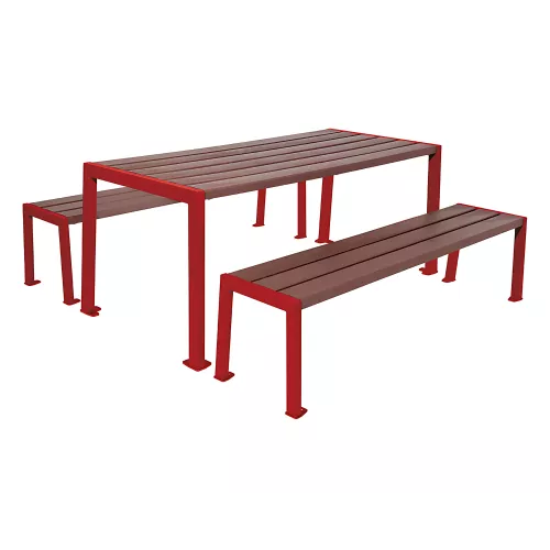 Table de pique-nique Silaos® acier et plastique recyclé PROCITY
