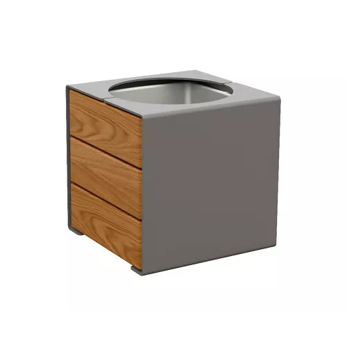 Bac à palmier KUB. acier et bois PROCITY