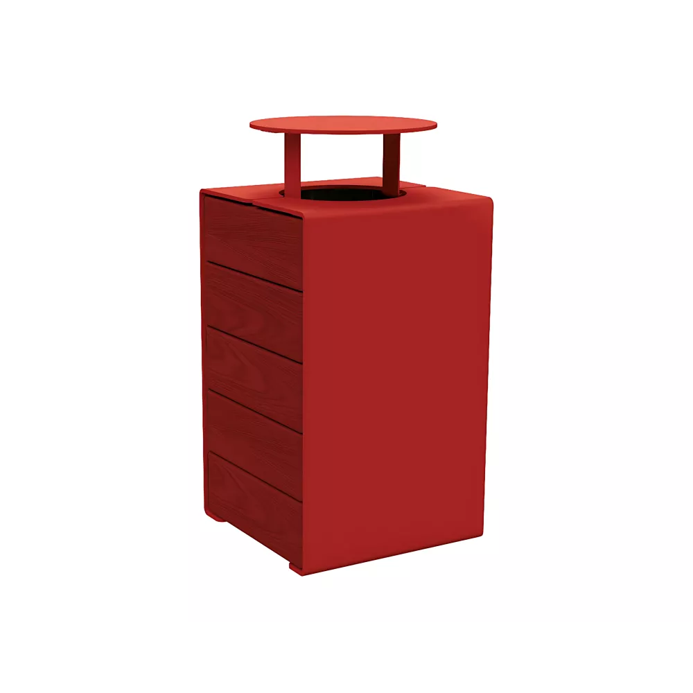 Corbeille KUB. acier et bois PROCITY