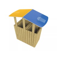 Corbeille Turin avec toit Tri sélectif 2 x 100 litres PROCITY