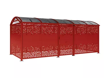 Abri vélos et motos Voûte sécurisé "XL" avec tôle décorative PROCITY