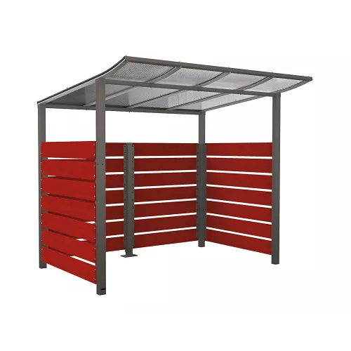Abri vélos Modulo avec bardages en stratifié compact PROCITY