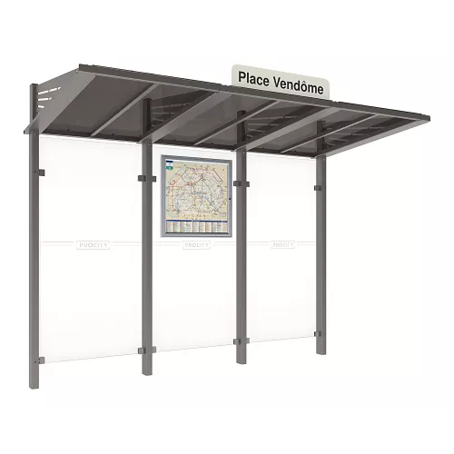 Station bus Conviviale® avec bardages verre PROCITY