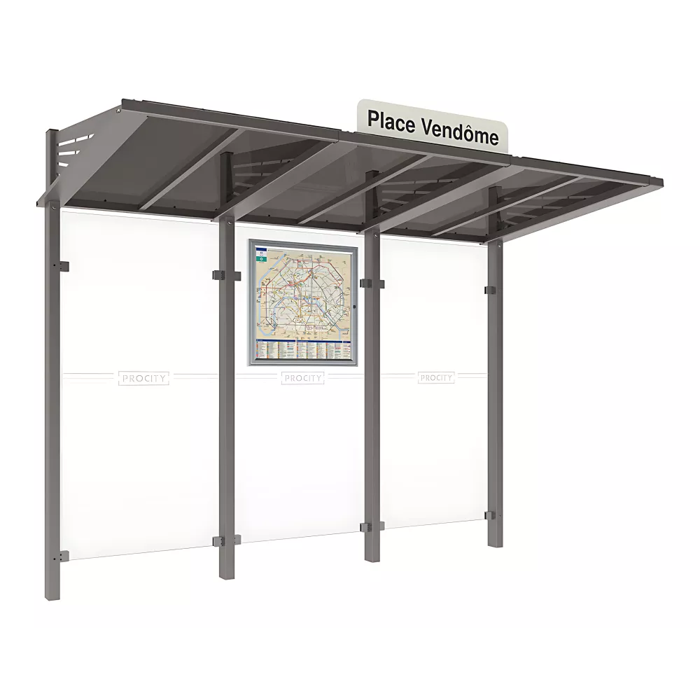 Station bus Conviviale® avec bardages verre PROCITY