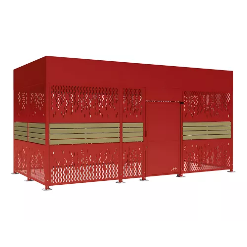 Abri vélos sécurisé Horizon avec bardages en acier et bois PROCITY