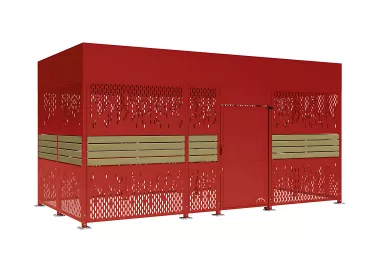 Abri vélos sécurisé Horizon avec bardages en acier et bois PROCITY