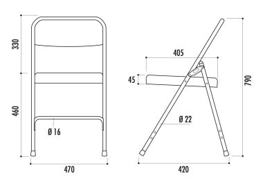 Chaise pliante métallique GENES
