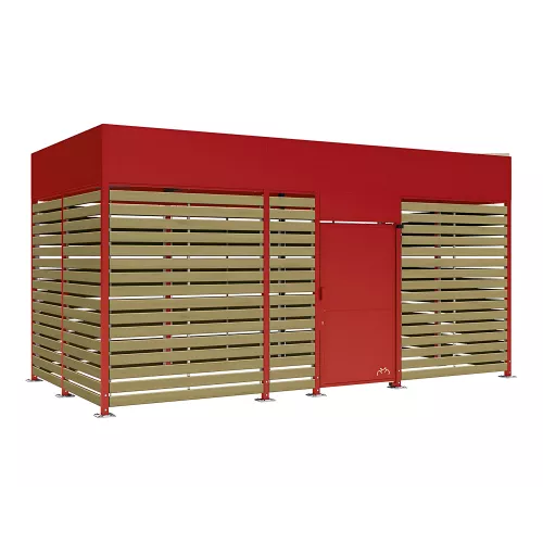 Abri vélos sécurisé Horizon avec bardages en bois PROCITY