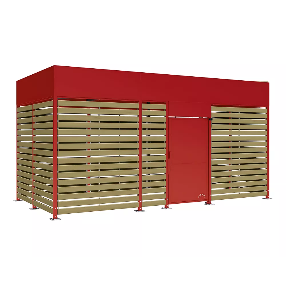 Abri vélos sécurisé Horizon avec bardages en bois PROCITY