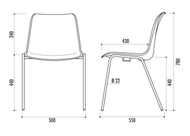 Chaise NAPLES Diam. 22mm