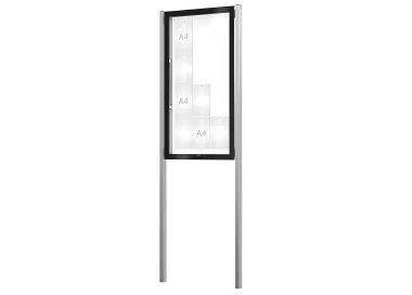 Vitrine Edge ép. 80 mm sur poteaux PROCITY