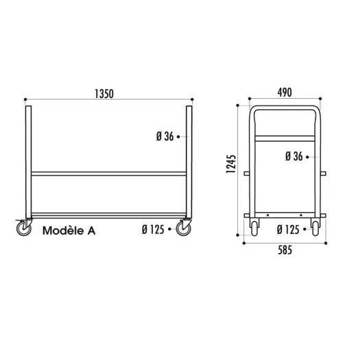 Chariot pour chaises pliantes