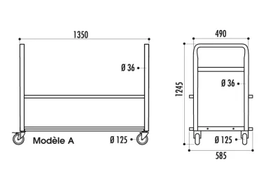 Chariot pour chaises pliantes