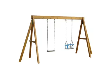 Balançoire tout bois avec 1 balançoire et 1 nacelle