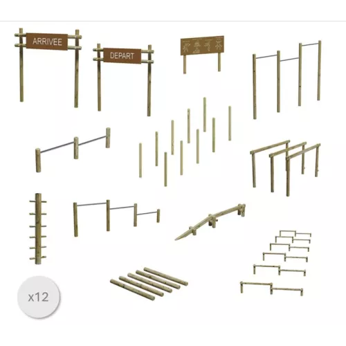 Lot 1 : Parcours de santé bois (12 éléments)