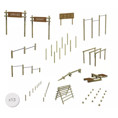 Lot 2 : Parcours de santé bois (13 éléments)