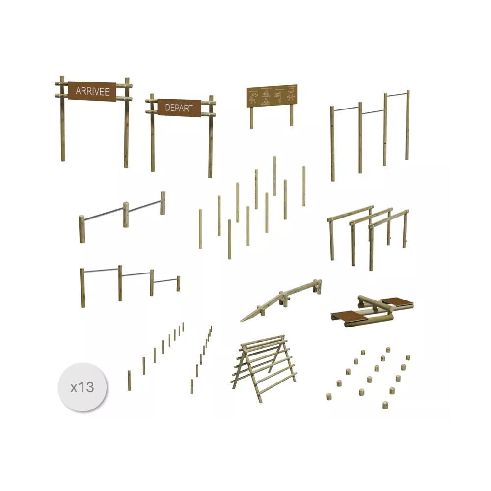 Lot 2 : Parcours de santé bois (13 éléments)