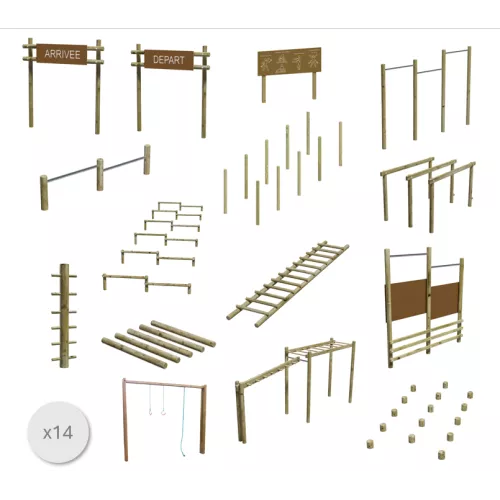 Lot 3 : Parcours de santé bois (14 éléments)