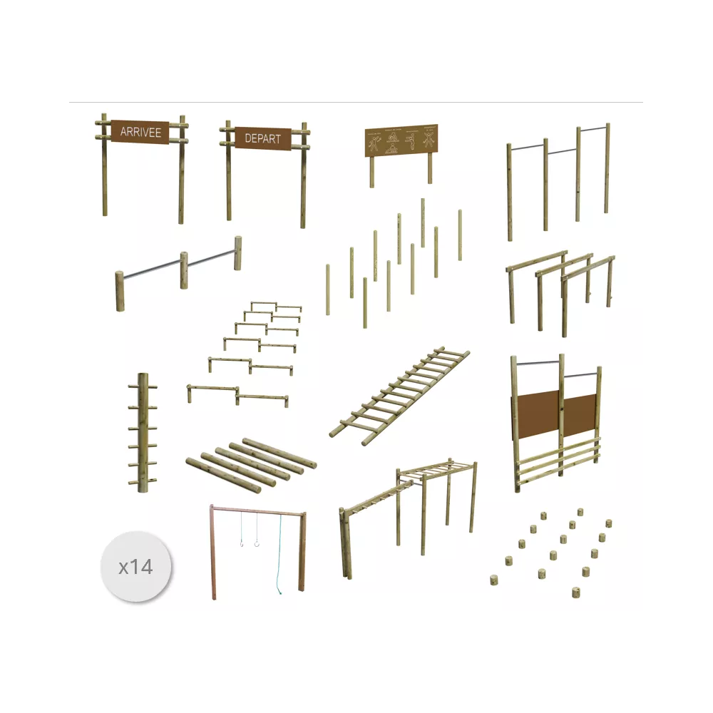 Lot 3 : Parcours de santé bois (14 éléments)