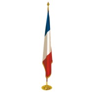 Drapeau France prestige satin double épaisseur galon or