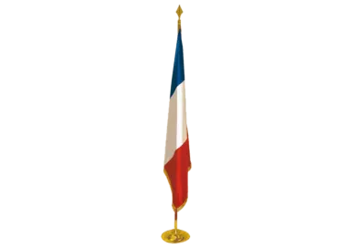 Drapeau France prestige satin double épaisseur galon or