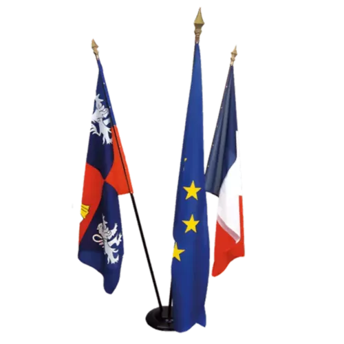 Drapeau d'accueil France 100 x 150 cm avec hampe