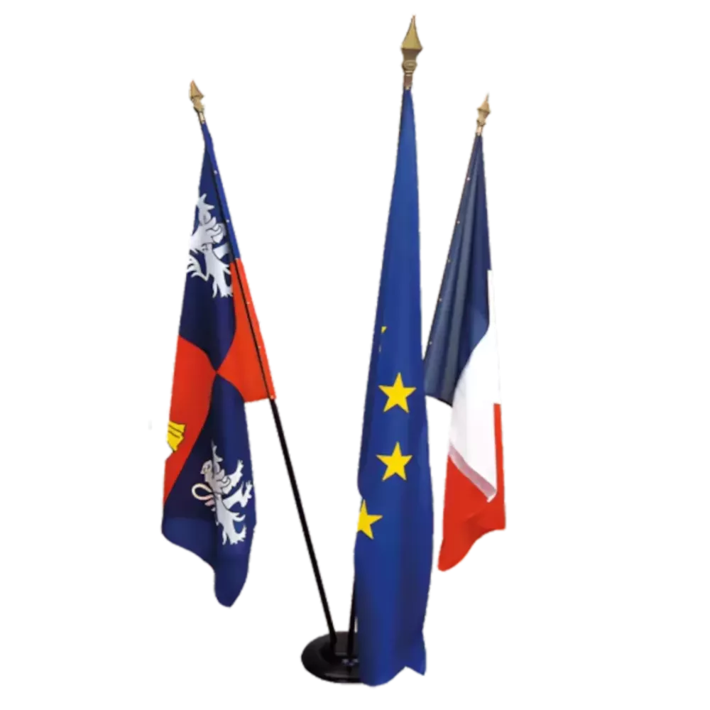 Drapeau d'accueil France 100 x 150 cm avec hampe