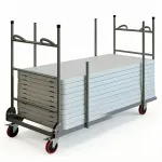 Lot de 10 tables + 1 chariot de stockage