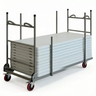 Lot de 10 tables + 1 chariot de stockage