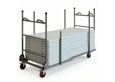 Lot de 10 tables + 1 chariot de stockage