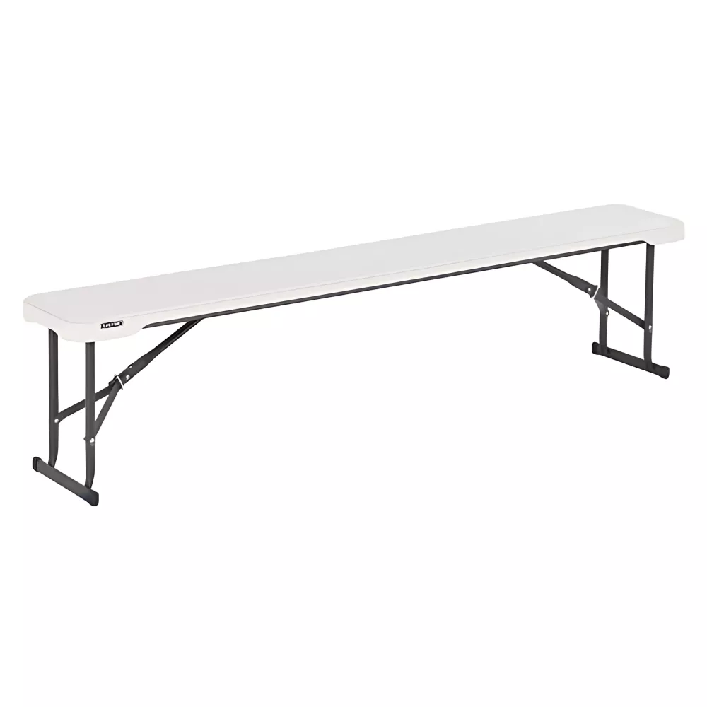Banc monobloc pieds pliants (Lxlxh) 183 x 29 x 43 cm