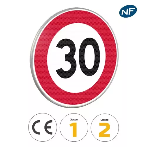 B14 - Panneau limitation de vitesse à 30 km/h diamètre 650 mm