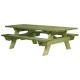 Table pique-nique BERLIN adapté PMR en pin du Nord classe IV. Lames épaisseur 45 mm